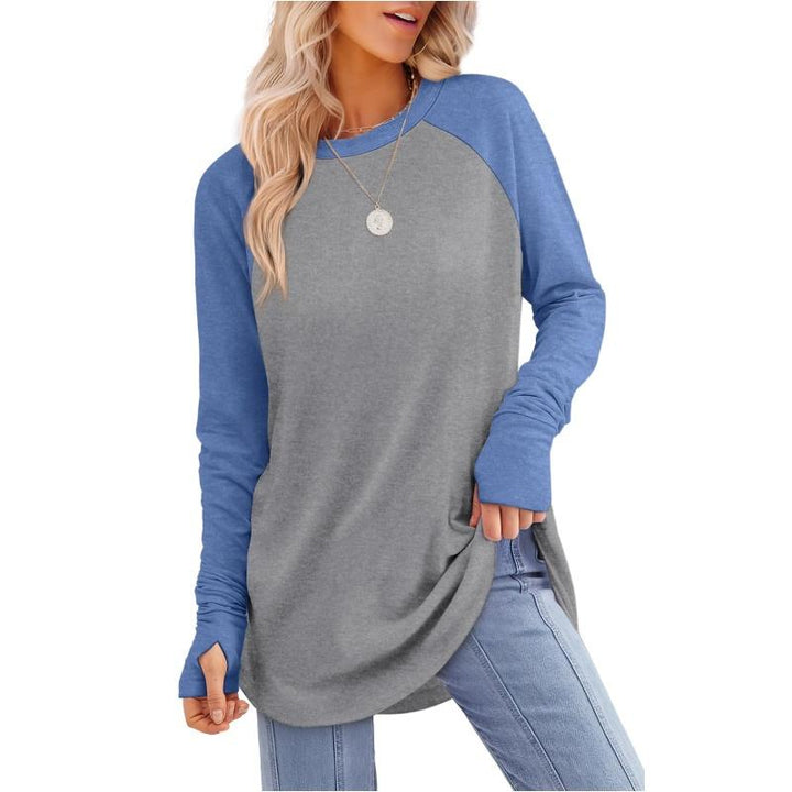 MIRA | Women's Long Sleeve Tunic Top with Thumb Hole and Curved Hem