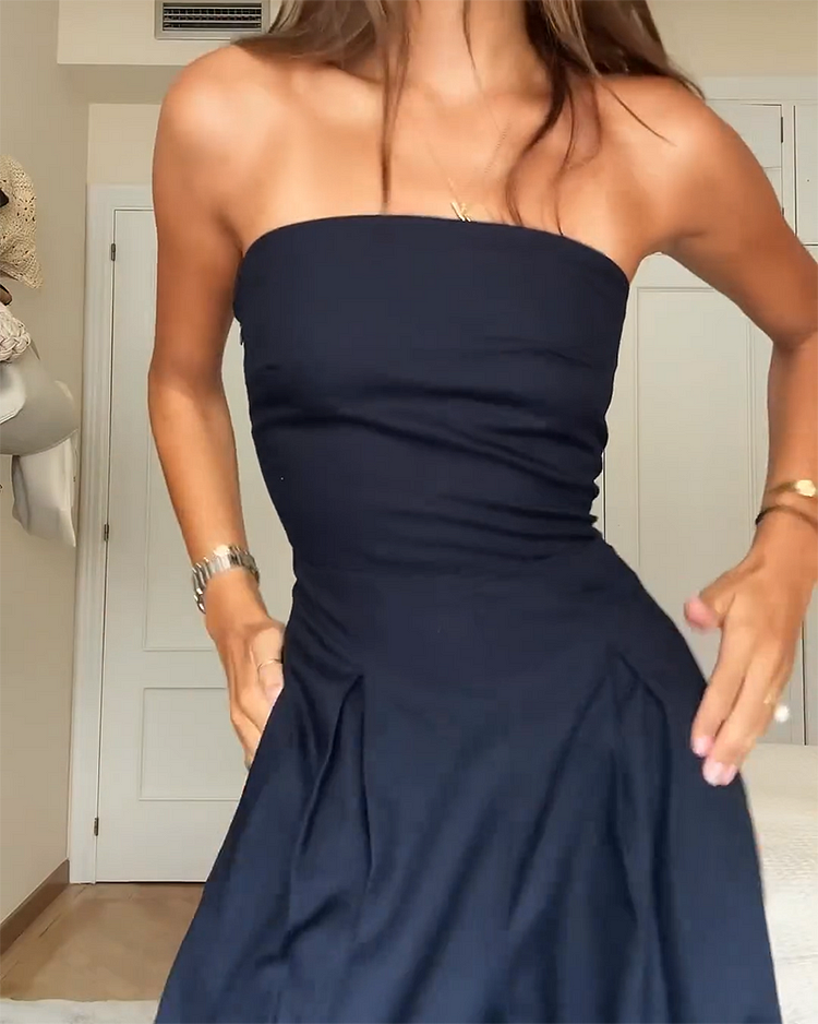 VELORA | Luxe Strapless Jumpsuit