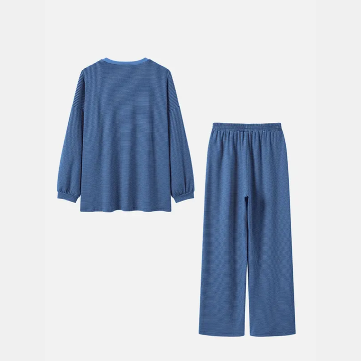 Women's Pajama Sets Oversized Long Sleeve Wide Leg Lounge Set