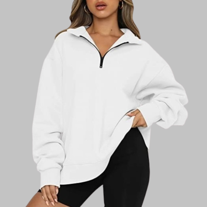 TENLEY | Casual Oversized Half Zip Long Sleeve Sweatshirt
