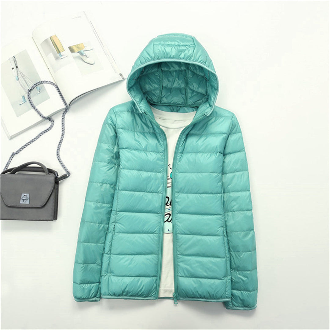 LIYANNA | Comfy Plus Size Lightweight Hooded Long Sleeve Puffer Jacket