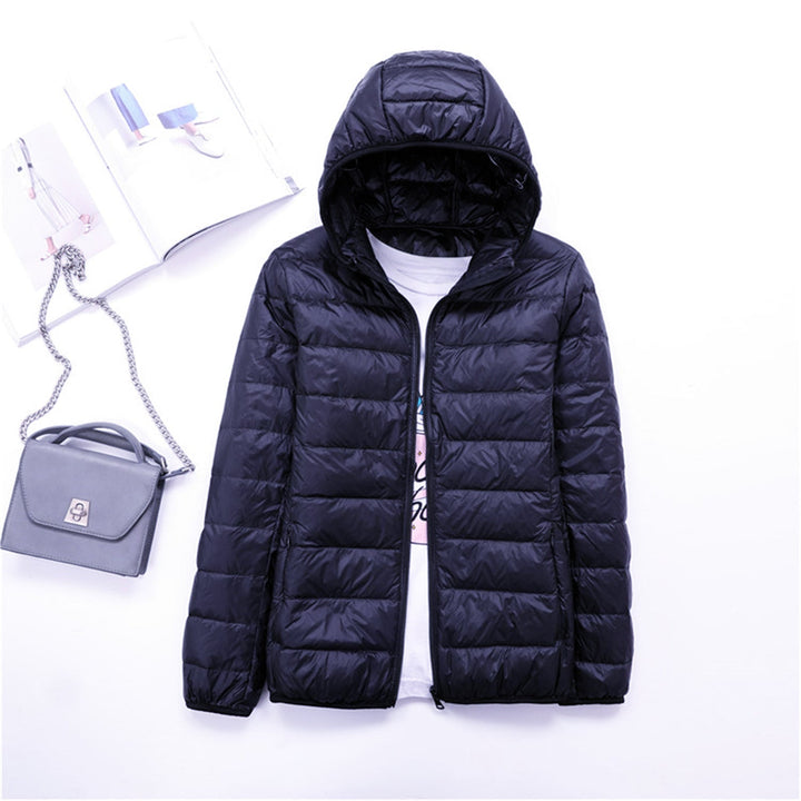 LIYANNA | Comfy Plus Size Lightweight Hooded Long Sleeve Puffer Jacket