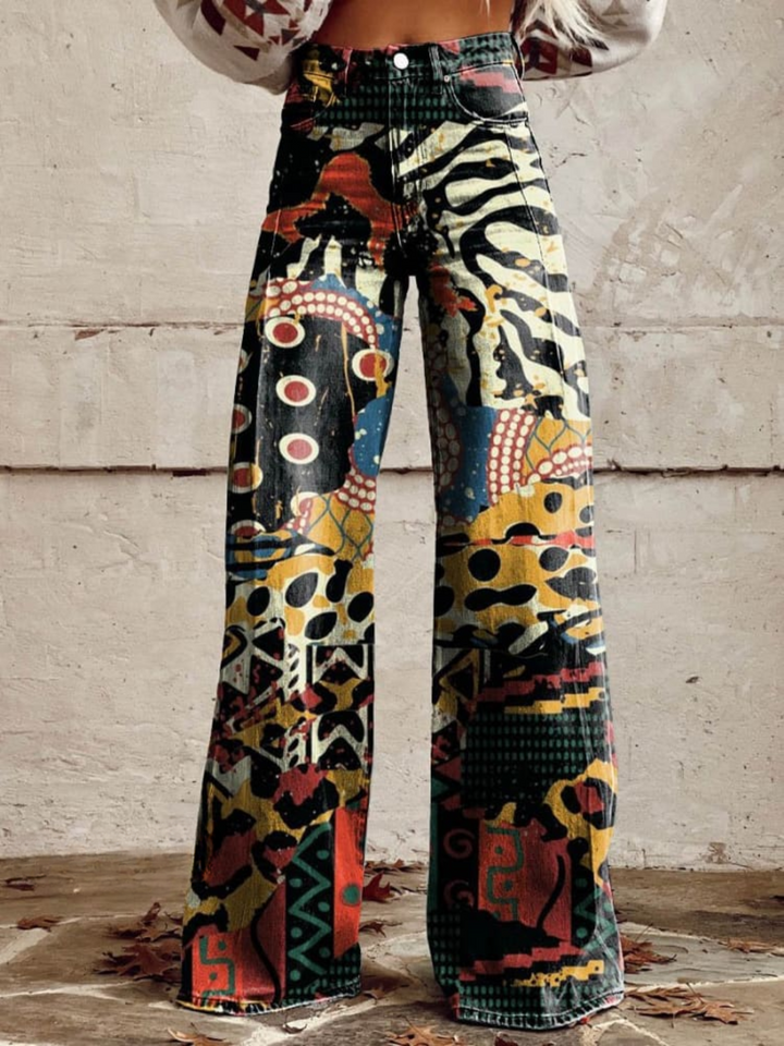 FELICITY | Artistic Print Wide-Leg Pants