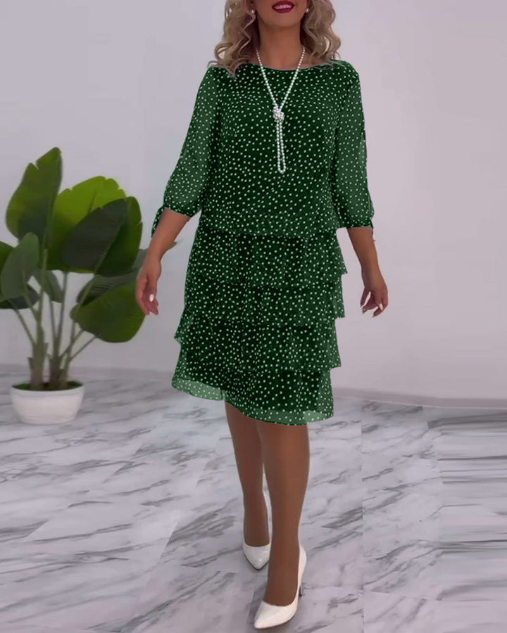 ELINA | Dotted Elegance Dress