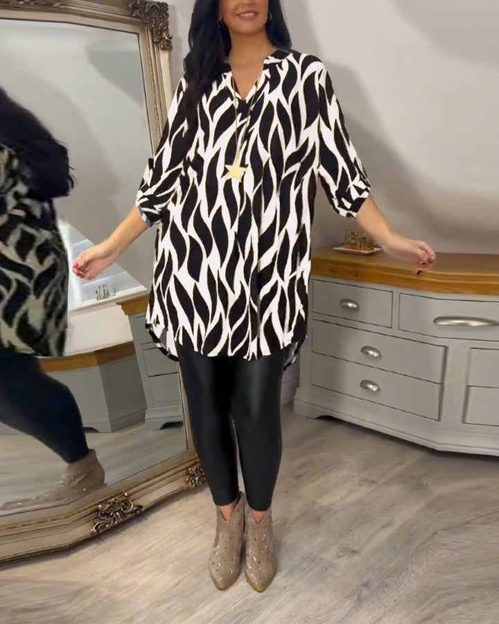 ALEXANDRA | Printed Loose-Fit Top