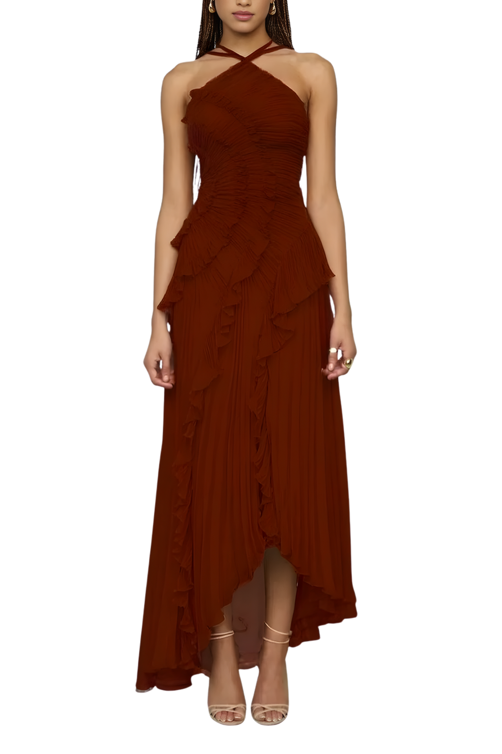AMY | Sexy Ruffle Halter A-Line Dress
