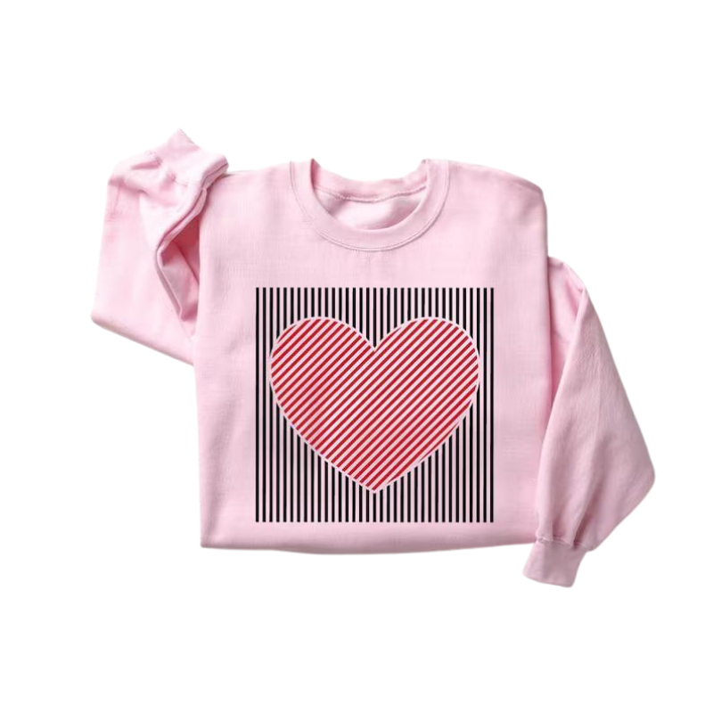 MAGGIE | Cute Retro Heart Valentine's Sweatshirt