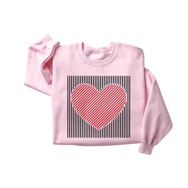 MAGGIE | Cute Retro Heart Valentine's Sweatshirt