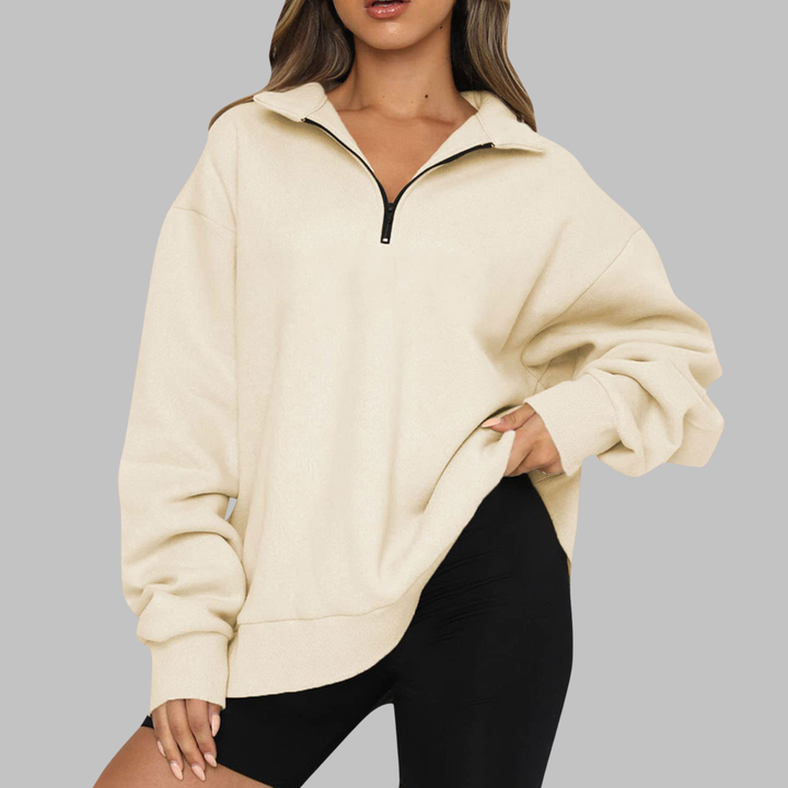 TENLEY | Casual Oversized Half Zip Long Sleeve Sweatshirt