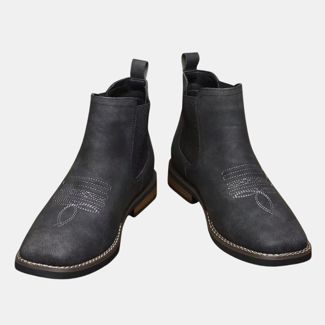Chelsea boots femme à petit talon, surpiqûres style western
