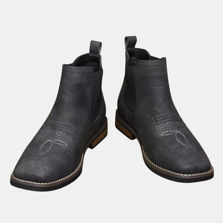 Chelsea boots femme à petit talon, surpiqûres style western