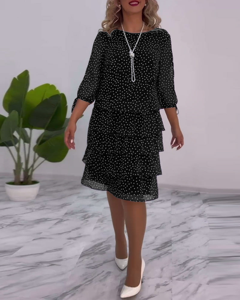 ELINA | Dotted Elegance Dress