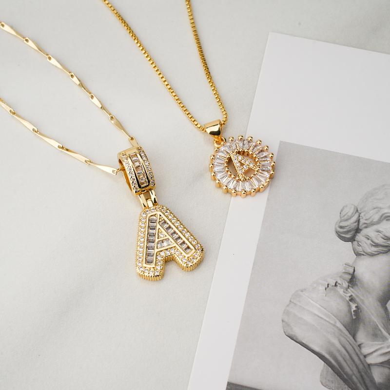AISHA | Elegant 2-Pack Initial Letter Pendant Necklaces