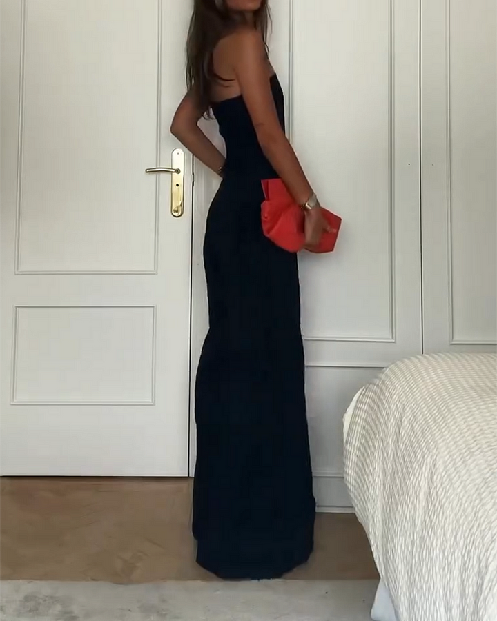 VELORA | Luxe Strapless Jumpsuit