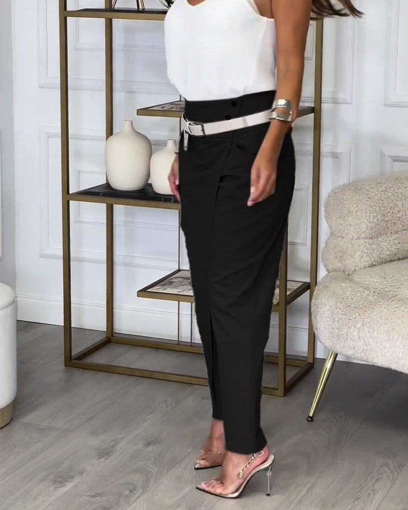 EMILIA | High-Waist Pants + Free Belt