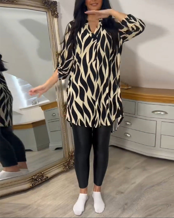ALEXANDRA | Printed Loose-Fit Top