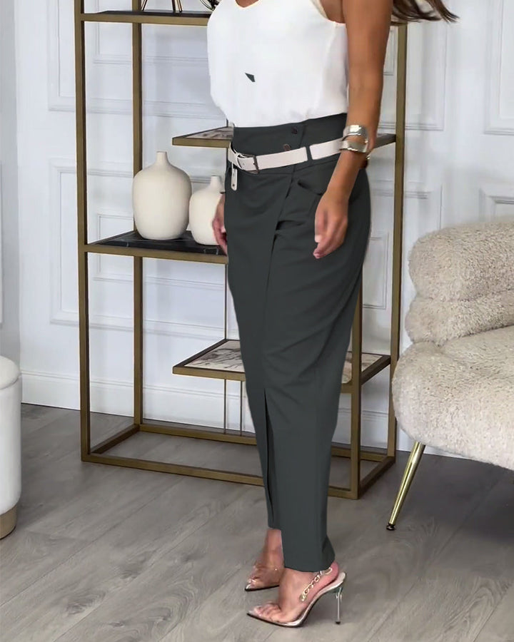 EMILIA | High-Waist Pants + Free Belt