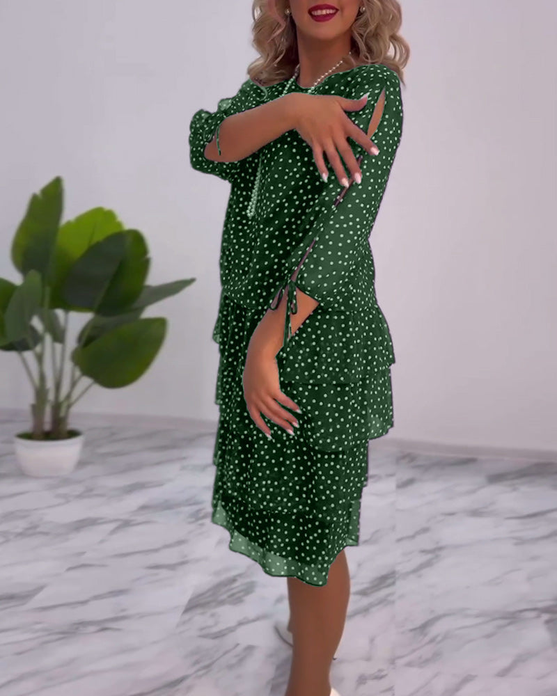 ELINA | Dotted Elegance Dress