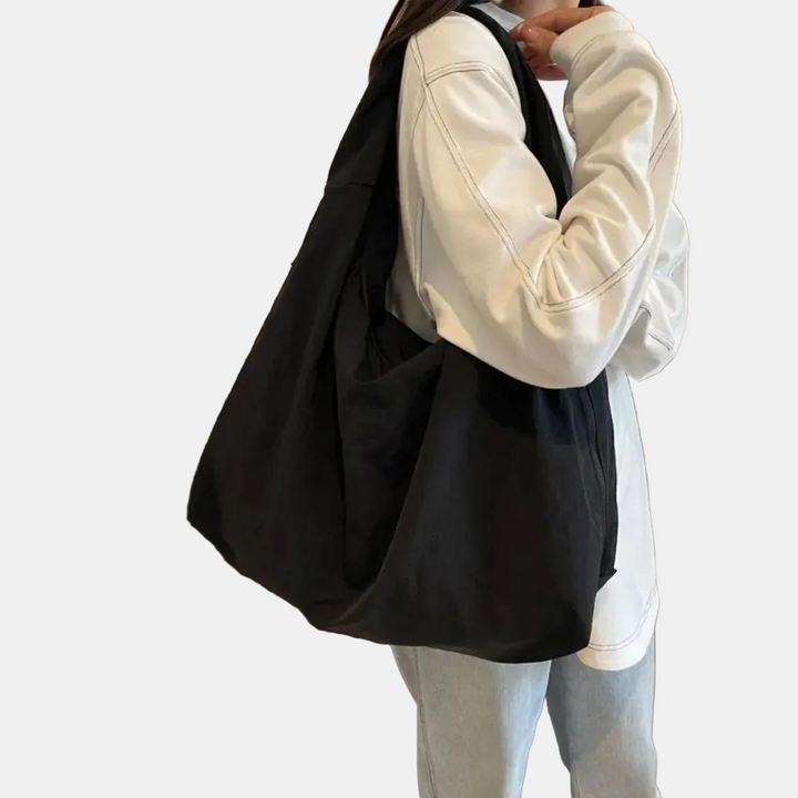 Women's Slouchy Hobo Shoulder Bag with Side Zip Pockets