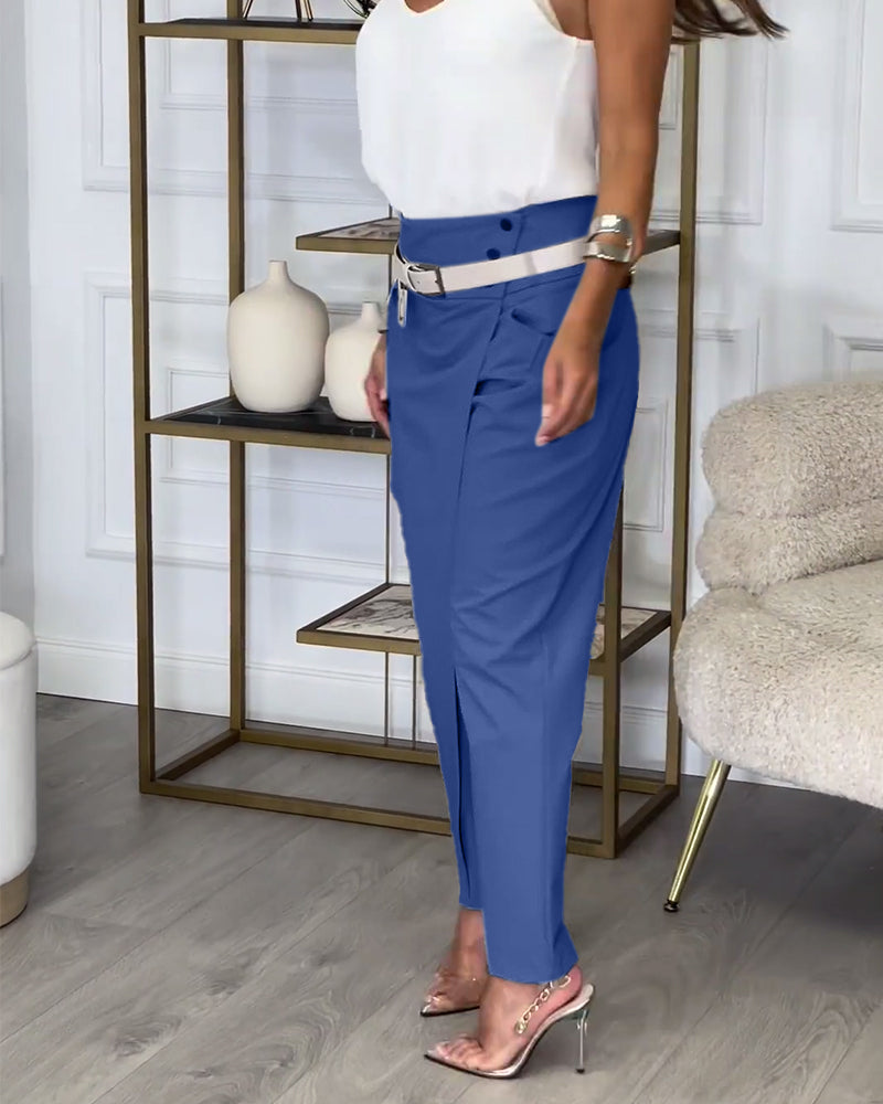 EMILIA | High-Waist Pants + Free Belt