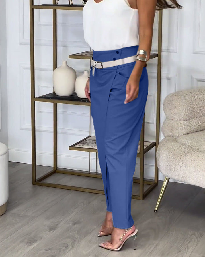 EMILIA | High-Waist Pants + Free Belt