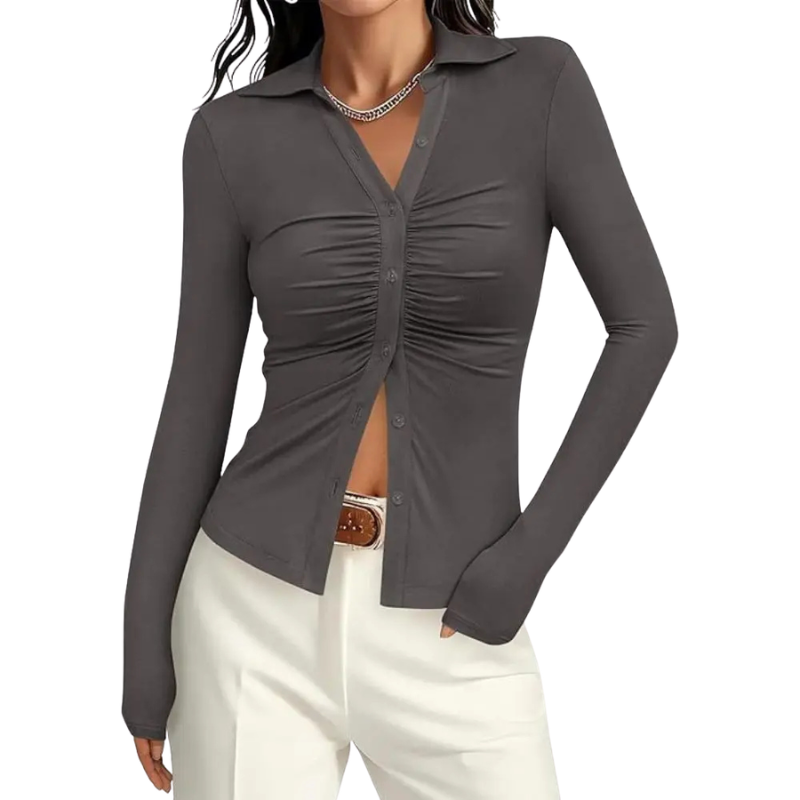 ALIANA | Sophisticated Pleated Long Sleeve Top