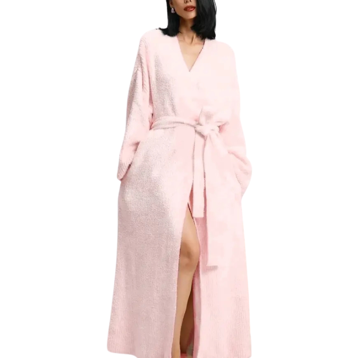 THALIA | Comfy Warm Long Ribbed Knit Robe