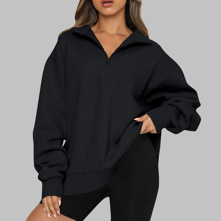 TENLEY | Casual Oversized Half Zip Long Sleeve Sweatshirt