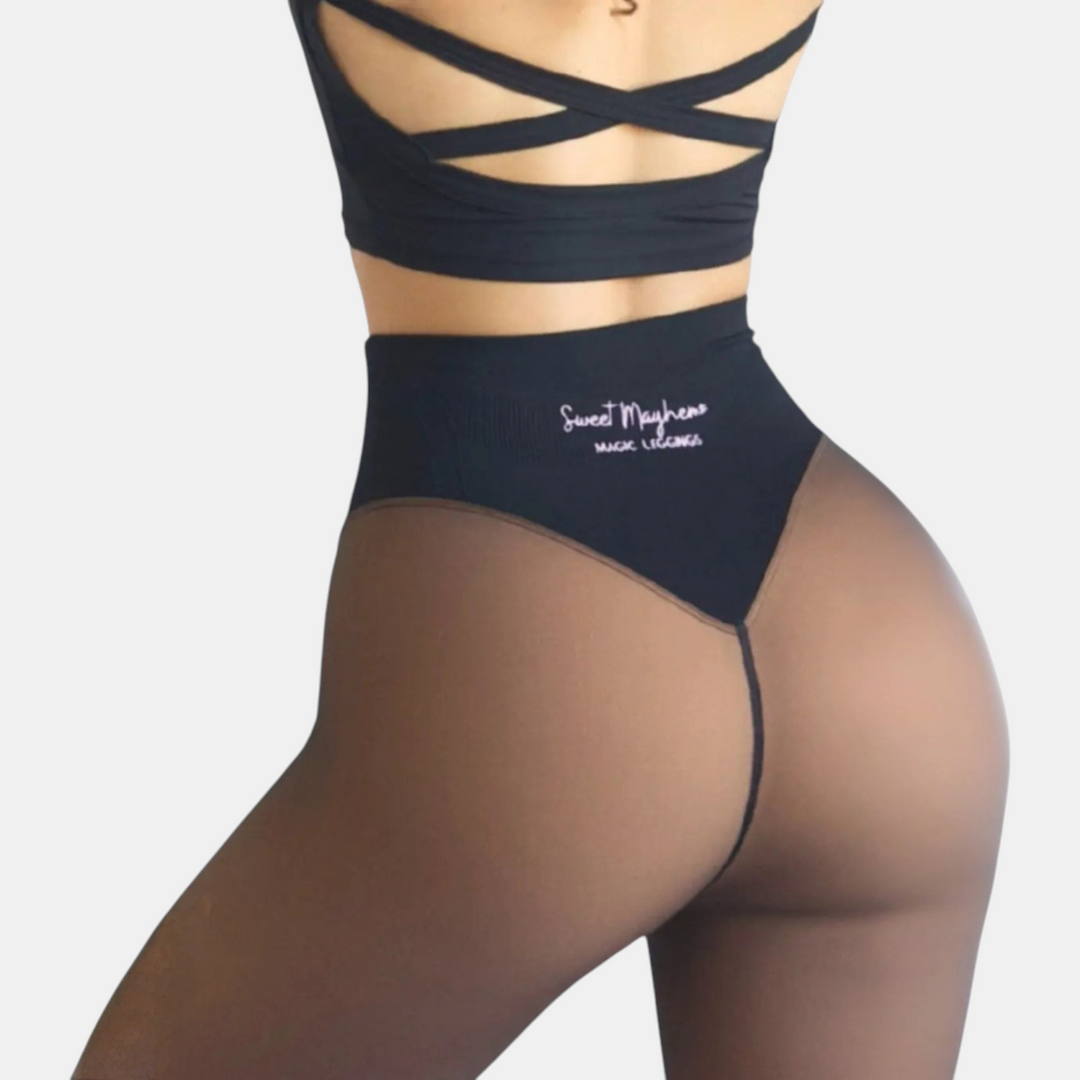 Women's Sheer High Waist Control Top Tights