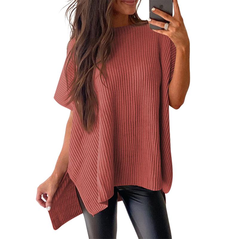 JANINE | Women Quarter Zip Rib Knit Pullover Sweater