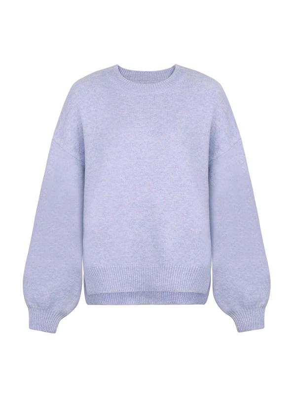 KIARA | Women's Drop Shoulder Split Hem Round Neck Sweater