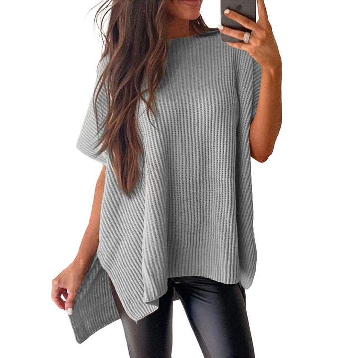 JANINE | Women Quarter Zip Rib Knit Pullover Sweater