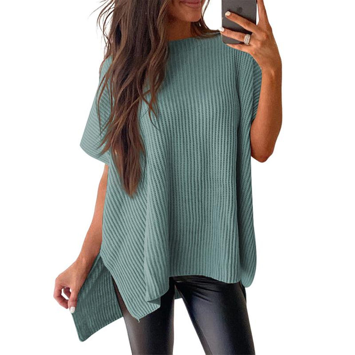 JANINE | Women Quarter Zip Rib Knit Pullover Sweater