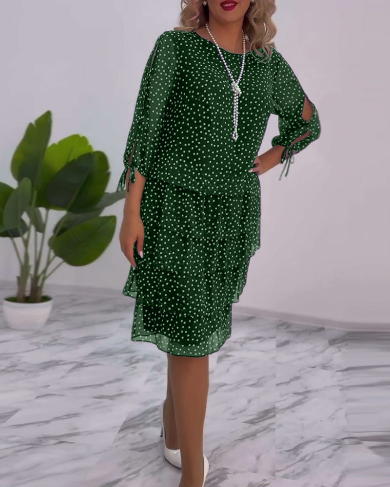 ELINA | Dotted Elegance Dress
