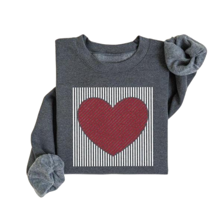 MAGGIE | Cute Retro Heart Valentine's Sweatshirt