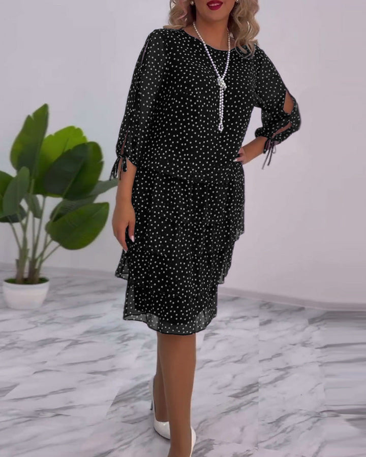 ELINA | Dotted Elegance Dress