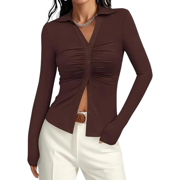 ALIANA | Sophisticated Pleated Long Sleeve Top