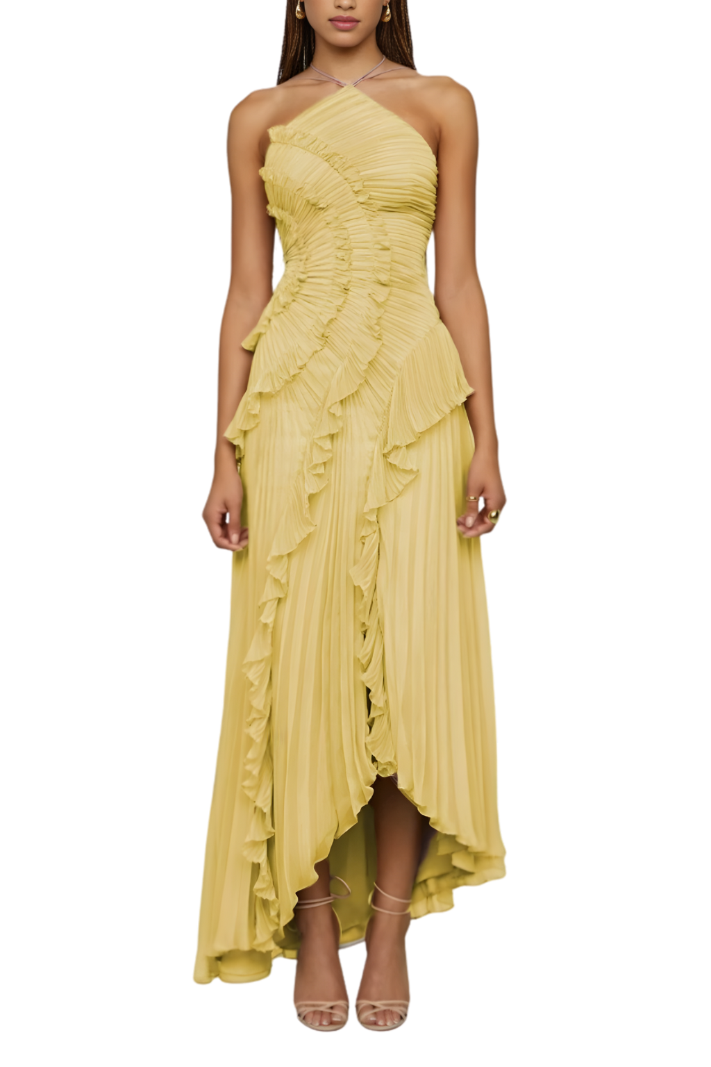 AMY | Sexy Ruffle Halter A-Line Dress