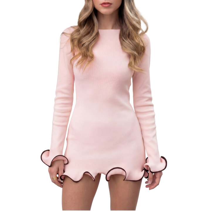 MARGIE | Refined Colourblock Long Sleeve A Line Dress