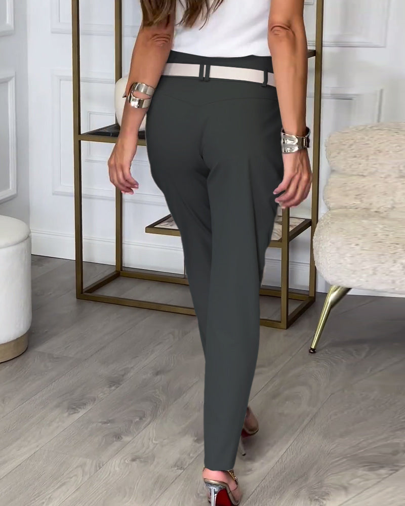 EMILIA | High-Waist Pants + Free Belt