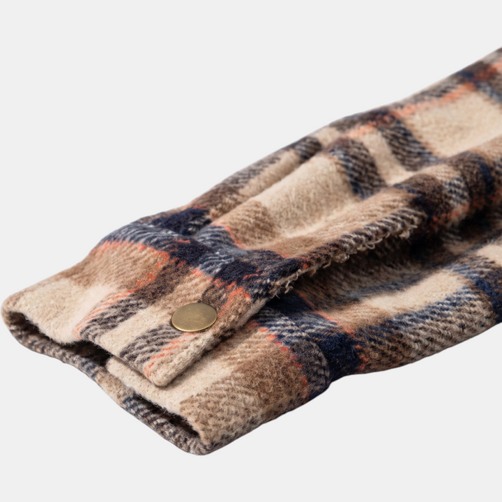 Women's Flannel Hooded Plaid Shacket Fleece Lined Coat