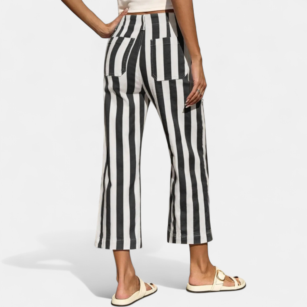 ZINNIA™ – 3D Striped Print Casual Jeans