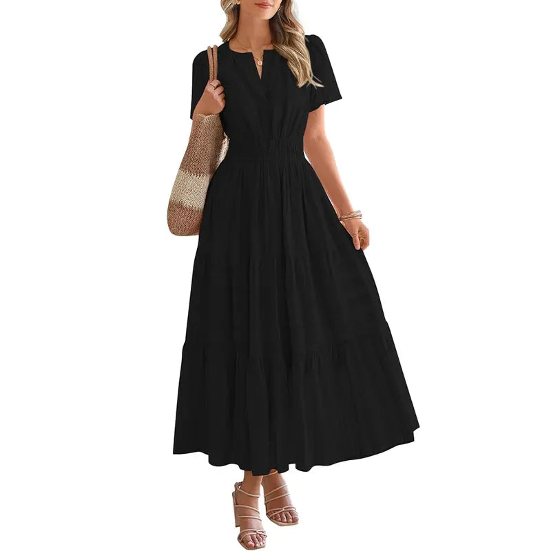 HELENA | Casual Summer V-Neck Maxi Dress