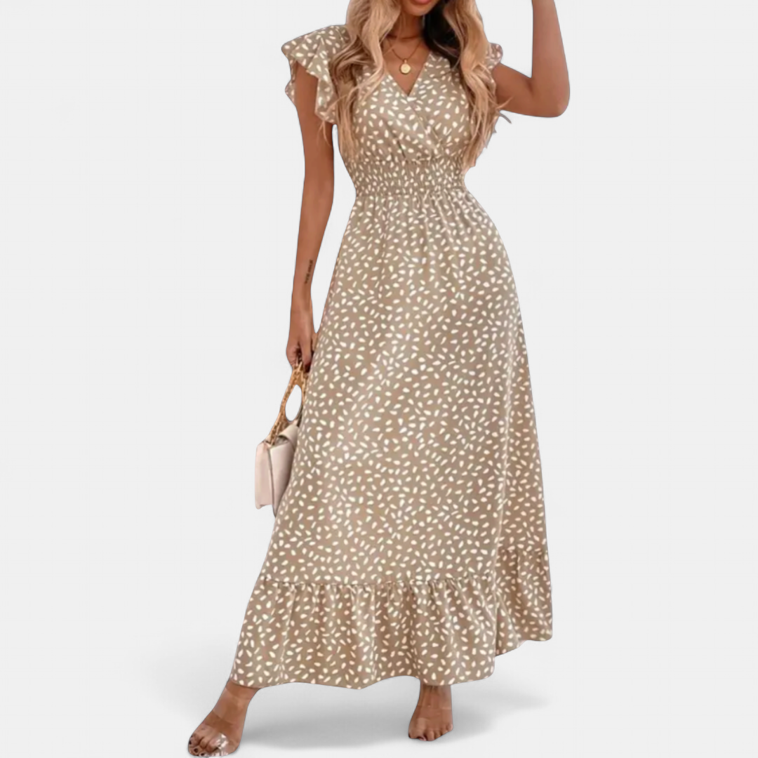 CELESTINE | Floral Wrap Boho Midi Dress