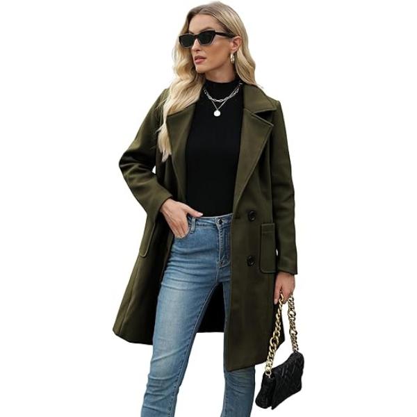 LUCIA | Women’s Camel Wool Blend Double-Breasted Mid-Long Coat