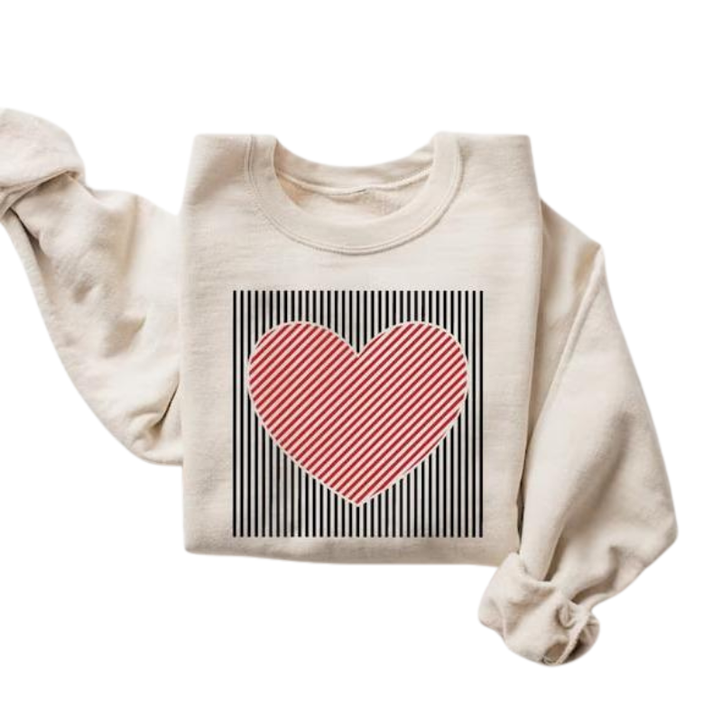 MAGGIE | Cute Retro Heart Valentine's Sweatshirt