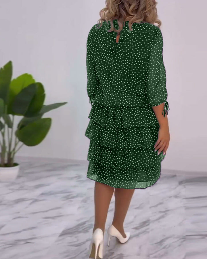 ELINA | Dotted Elegance Dress