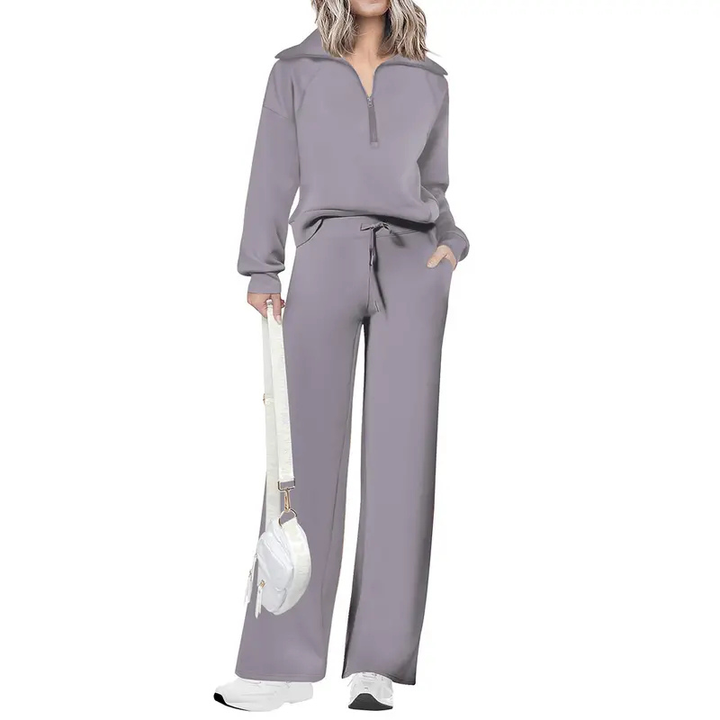 MARA | Casual Matching Sweatshirt and Wide Leg Pants Set