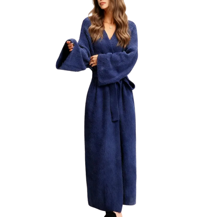 THALIA | Comfy Warm Long Ribbed Knit Robe