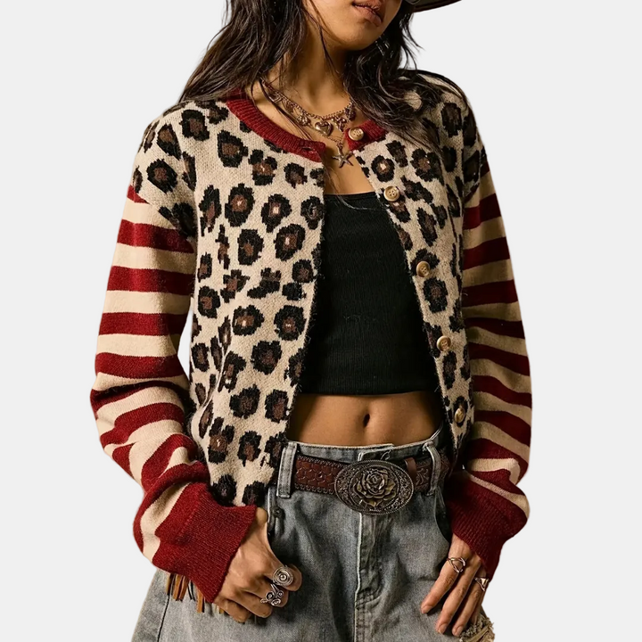 Women's Button Front Drop Shoulder Cropped Cardigan Sweater